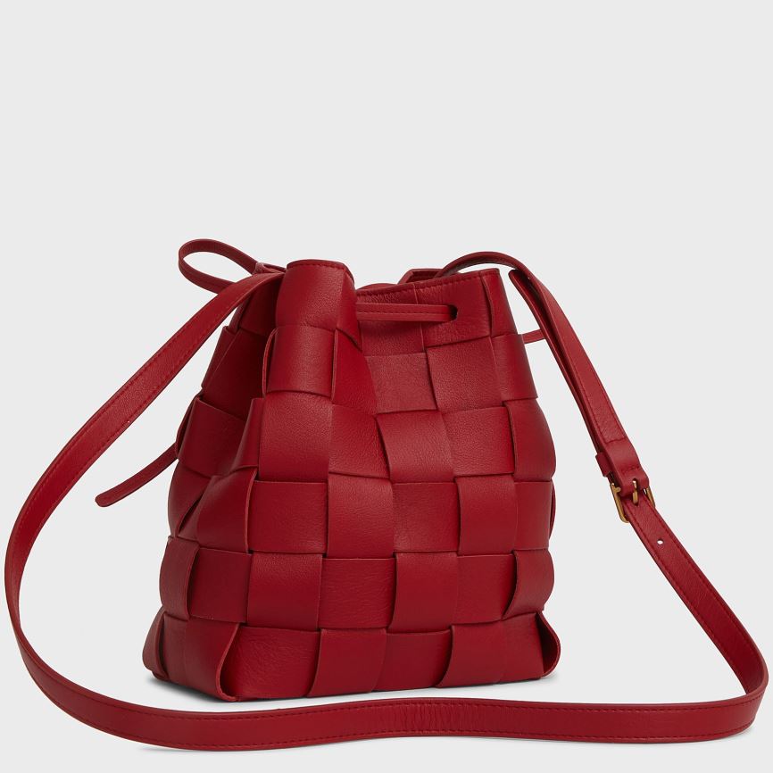 Women's Mansur Gavriel Upcycled Woven Mini Bucket Bags Red | AU 6501KS